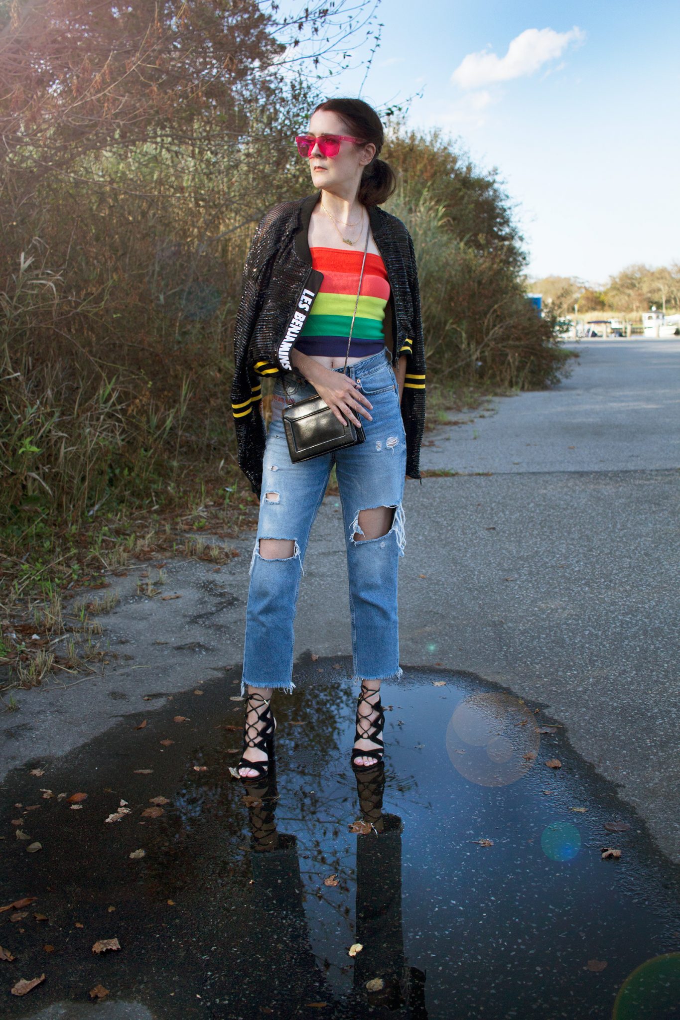 A Striped Tube Top 2 Ways; Sporty VS Chic