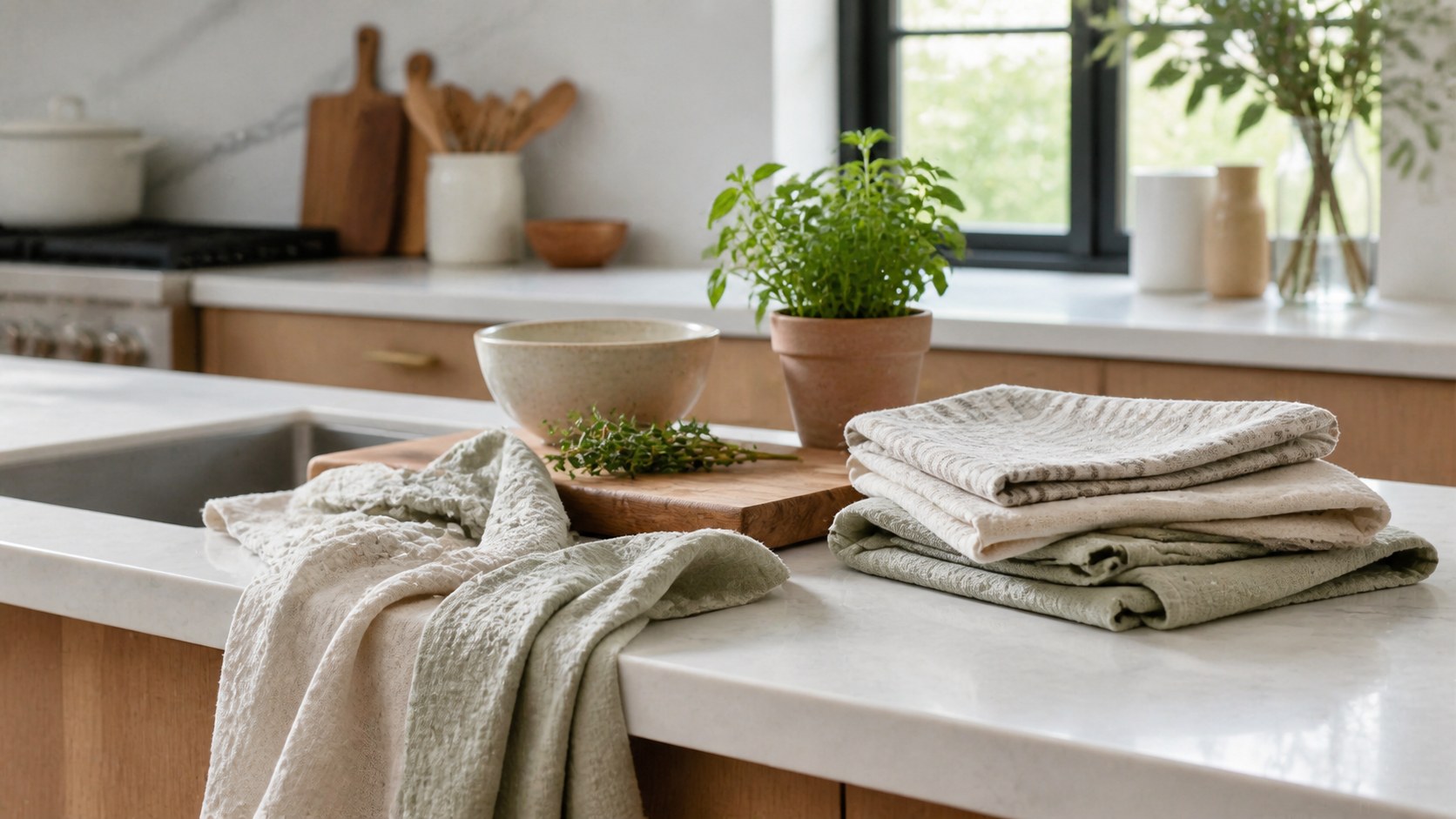 Easy Linen Kitchen Touches for a Softer Summer Home
