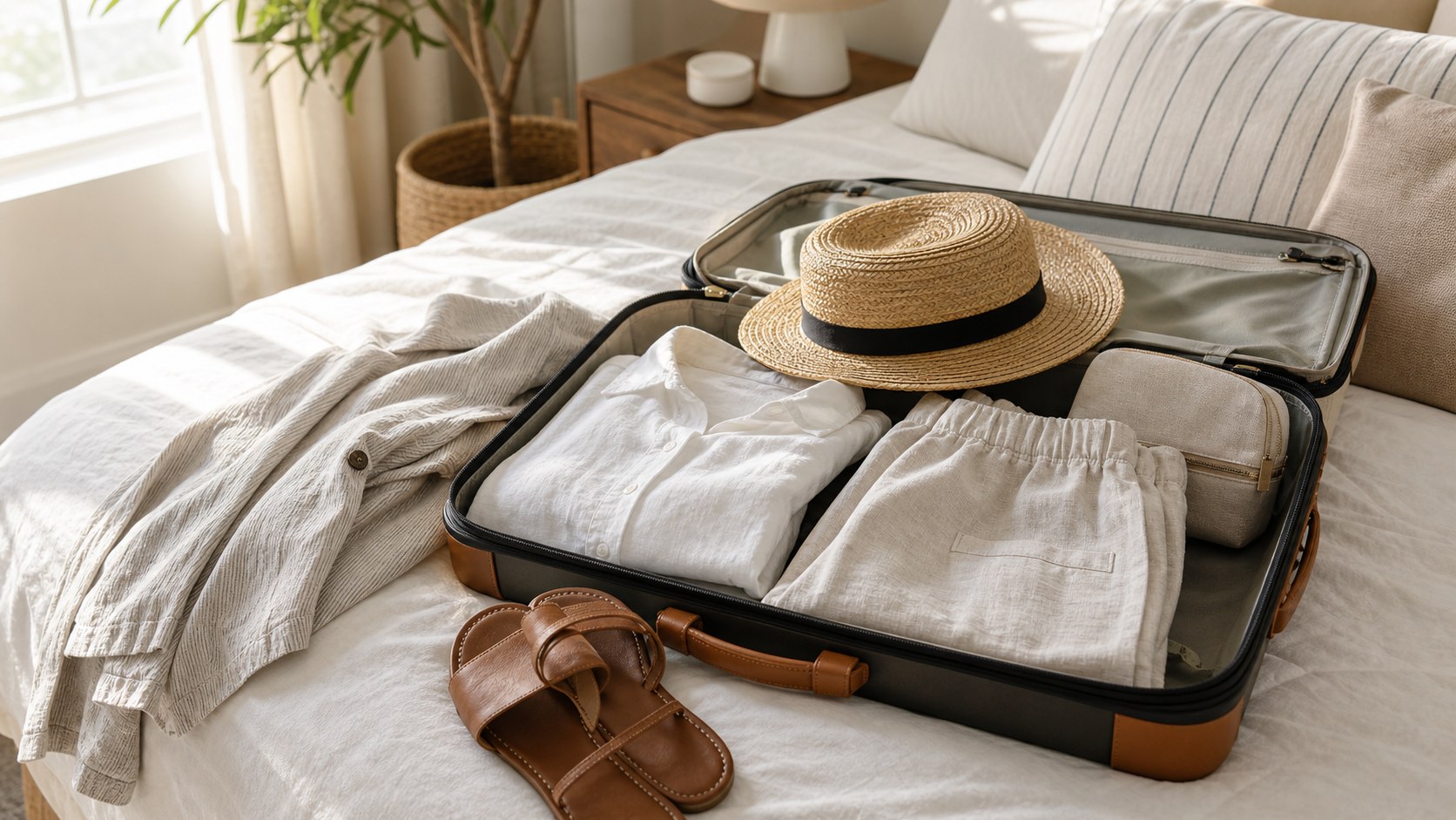 Linen Travel Outfit Ideas for Warm Weather Weekends